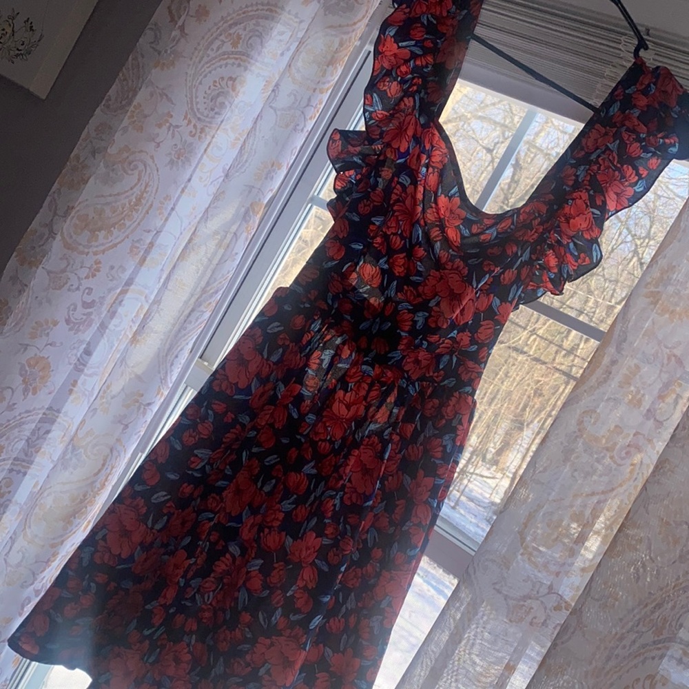 SHEIN ruffle dress with tie back